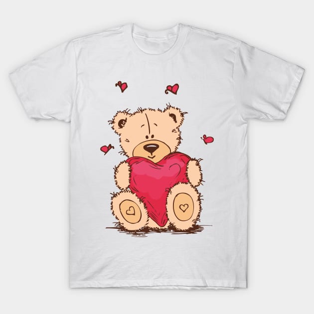 Valentine's Day - Bear with heart T-Shirt by GNDesign